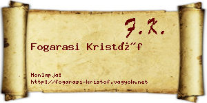 Fogarasi Kristóf névjegykártya