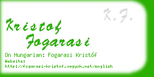 kristof fogarasi business card